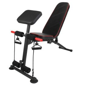 1Pc  Adjustable Weight Bench With Preacher Curl Pad Resistance Bands Leg Extension For Home Gym Full Body Exercise Fedex Shipping