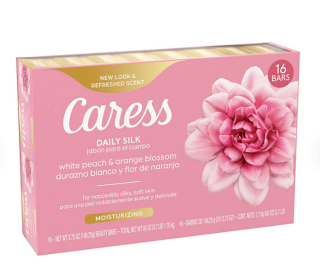Caress Silkening Daily Silk Beauty Bar, White Peach & Orange Blossom, 3.75 oz., 16 ct.