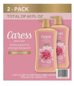 Caress Daily Silk Hydrating Body Wash, White Peach & Orange Blossom, 30 fl. oz., 2 pk.