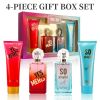4-Piece Set, Women's Eau De Parfuma Spray&Body Lotion Gift Box, Long Lasting Fragrance, 2 Different Flavor,  3.4 Fl Oz Perfume, 4.1 Fl Oz Body Lotion