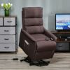 HOMCOM Electric Power Lift Recliner Chair Sofa with Massage & Vibration for Living Room Bedroom Office, Brown