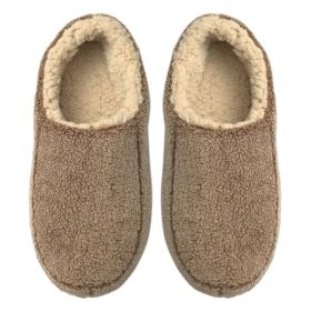 Sherpa Tan - Men's Cozy Sherpa House Slippers (Color: Green, size: M)