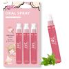 3 Count Mint Breath Spray Mouth Spray Breath Freshener Oral Care for All Ages 0.33OZ (10ML) Cool Mint/Peach Flavor